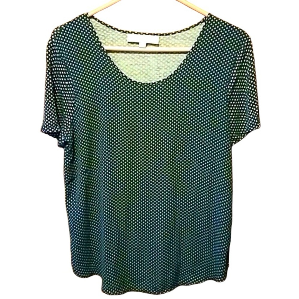 Loft Navy Blouse with White Detail, M